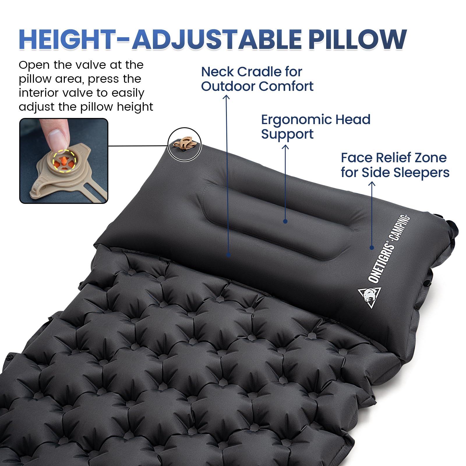 ONETIGRIS Blackcrystal 190T pongee fabric for durable, tear-resistant sleep surface