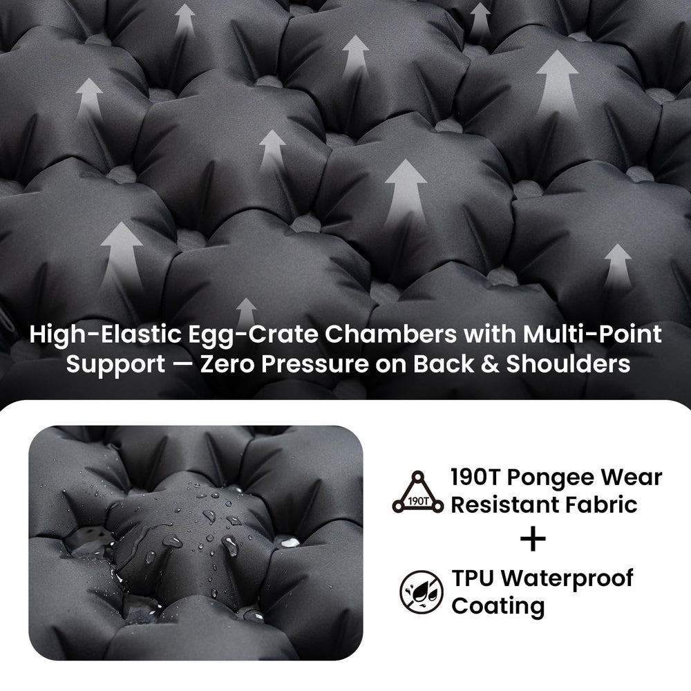 ONETIGRIS Blackcrystal camping mat suited for tents and backpacking