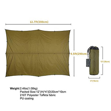 OneTigris Bulwark tarp anti UV coating shields gear from sun