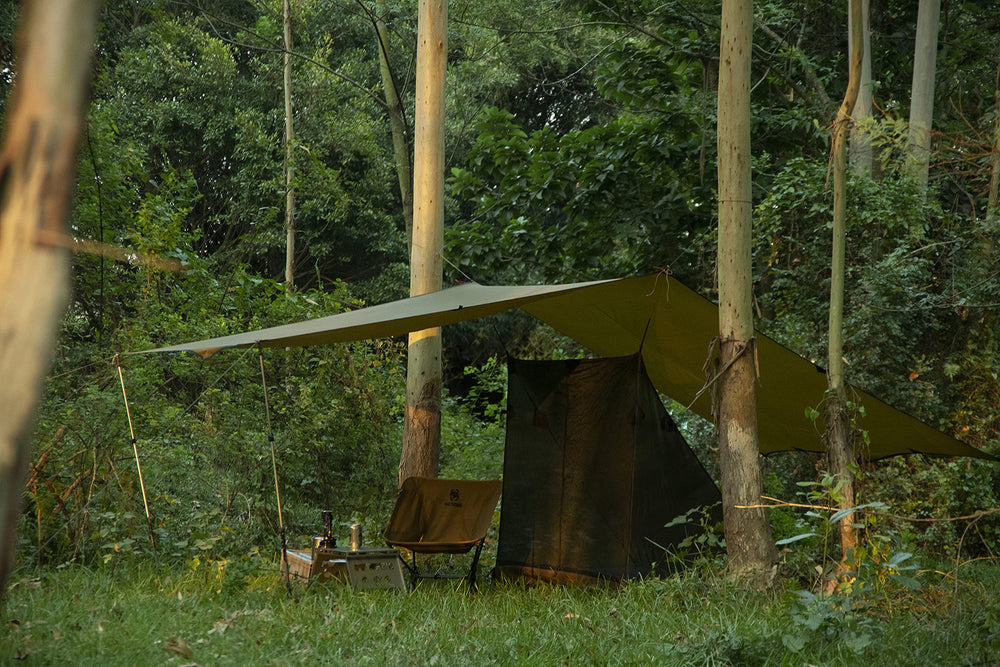OneTigris Bulwark tarp guylines provide wind‑tension stability