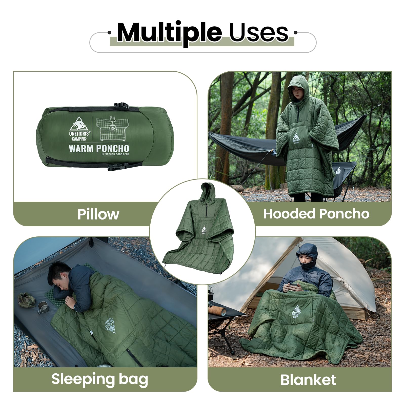 ONETIGRIS camping blanket-travel-pillow-use doubles as a compact pillow