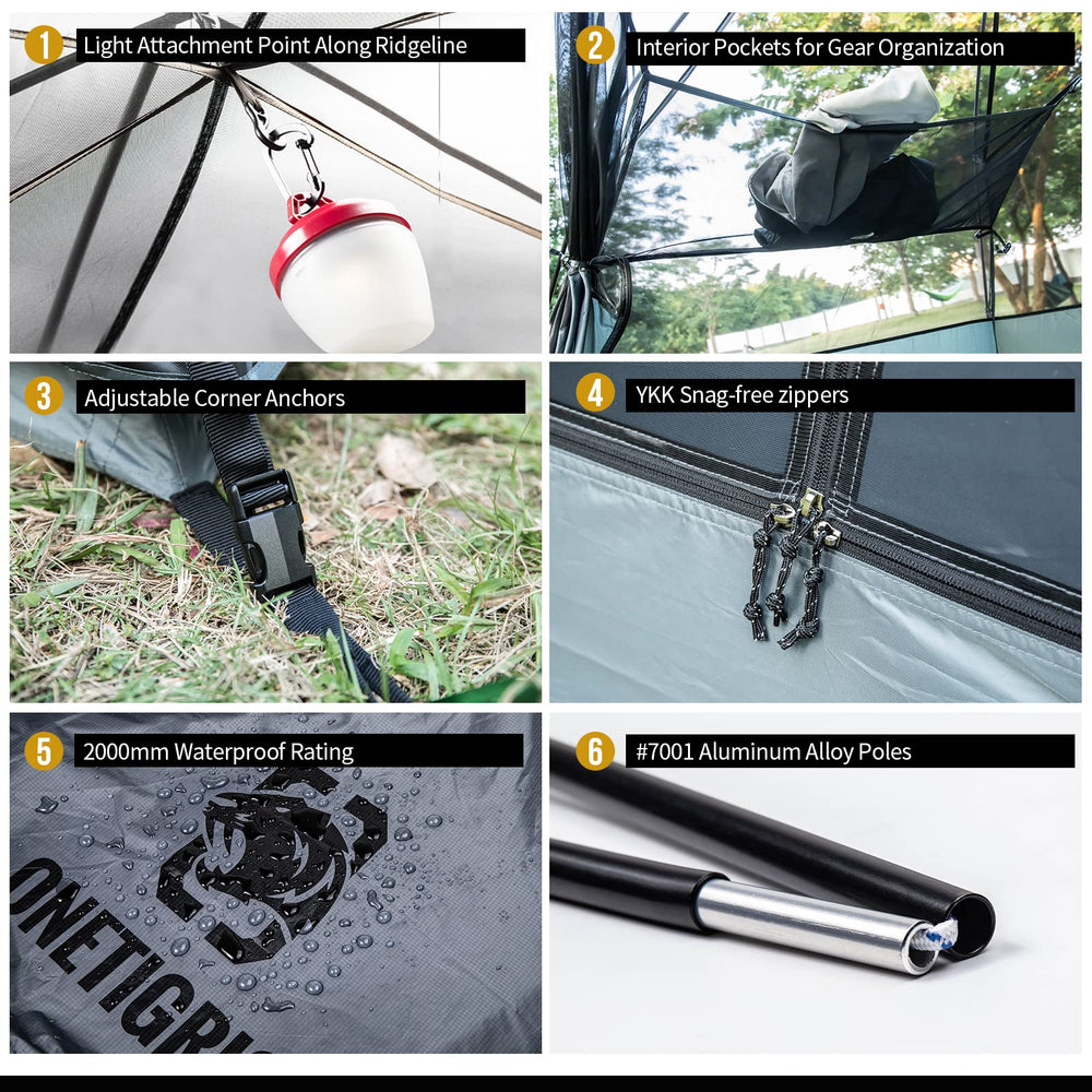 OneTigris COSMITTO 2P waterproof-coating protects against drizzle