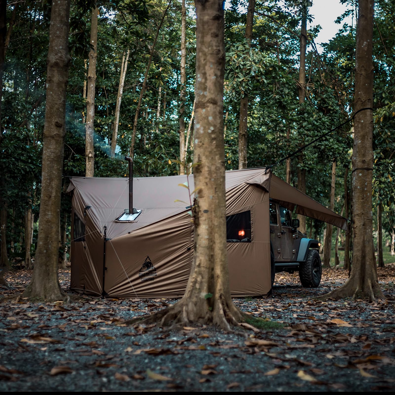 OneTigris COZSHACK gear-kit-ready tent includes pegs, lines, and bags for quick setup.