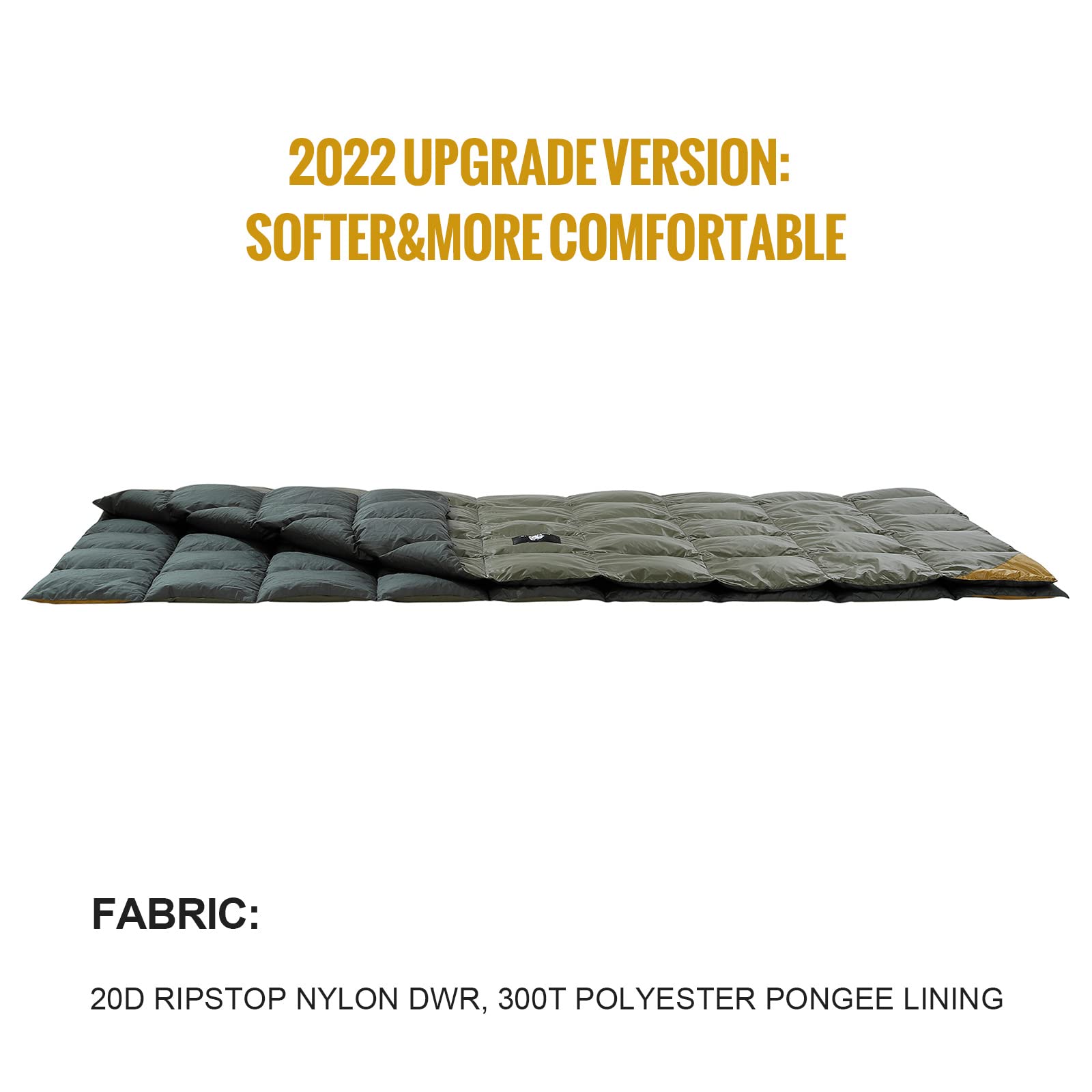 ONETIGRIS Down Camping Blanket 2 Person beach-picnic-ready invites relaxed outdoor lounging.