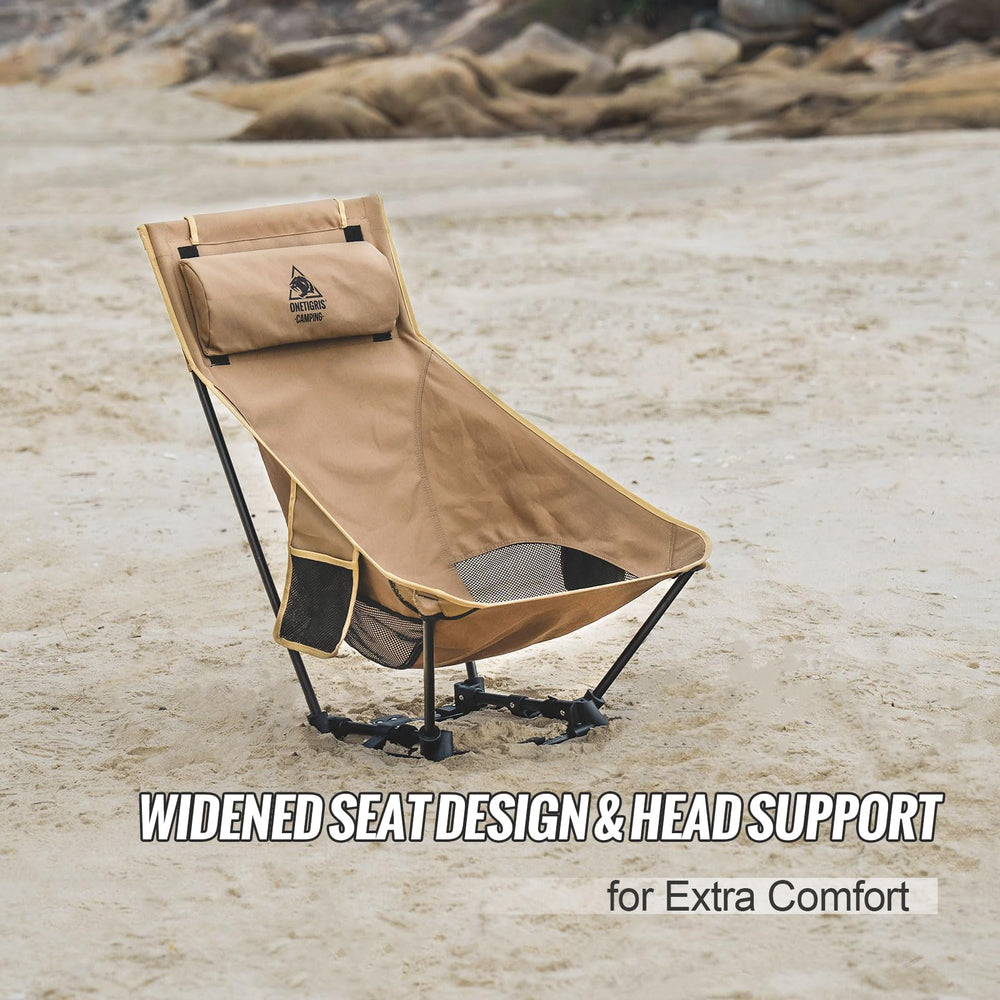OneTigris Dragonhide chair in outdoor setting demonstrates versatile camping use.