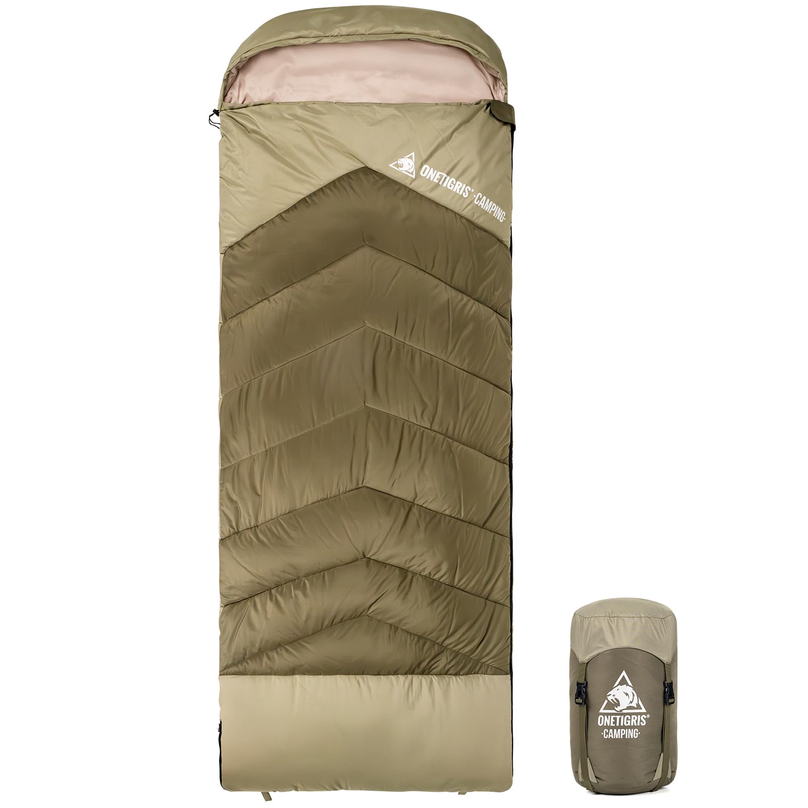 OneTigris Envelope sleeping bag outer shell offers durable, water-repellent protection for damp campsites.