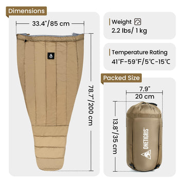 OneTigris Featherlite Quilt hammock-ready setup for hammock campers