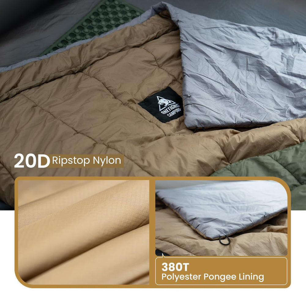 OneTigris Featherlite Quilt outer-shell nylon resists wind on cold nights