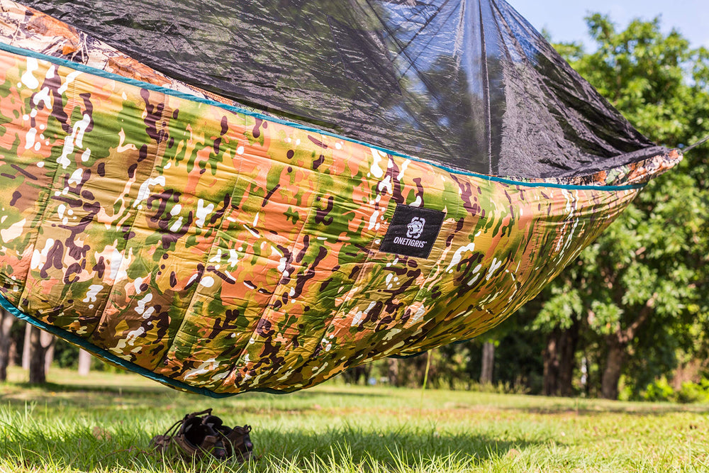 OneTigris Hideout Underquilt camouflage color option aids stealth camping