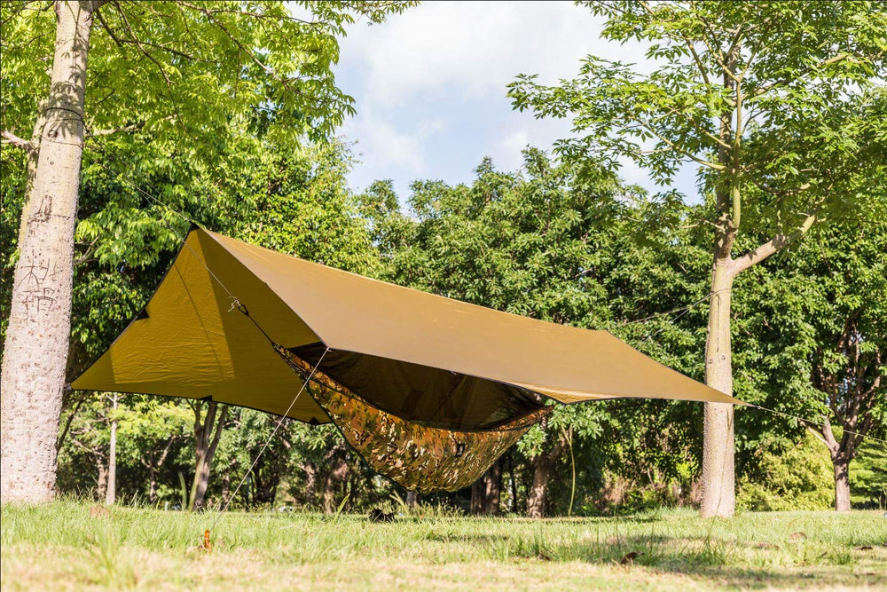 OneTigris Hideout Underquilt packaged in compact form for carrying