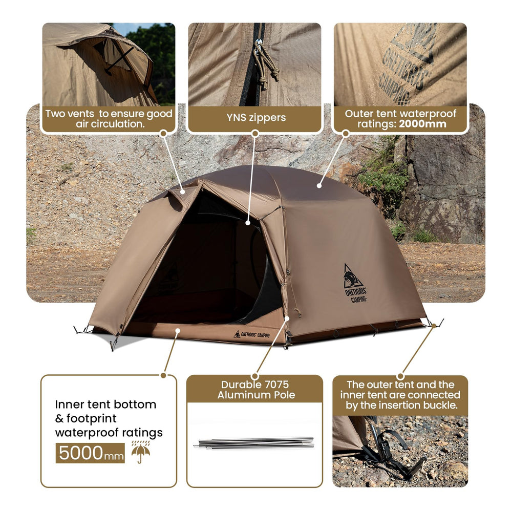 OneTigris Jovian footprint and tent floor protect from damp ground.