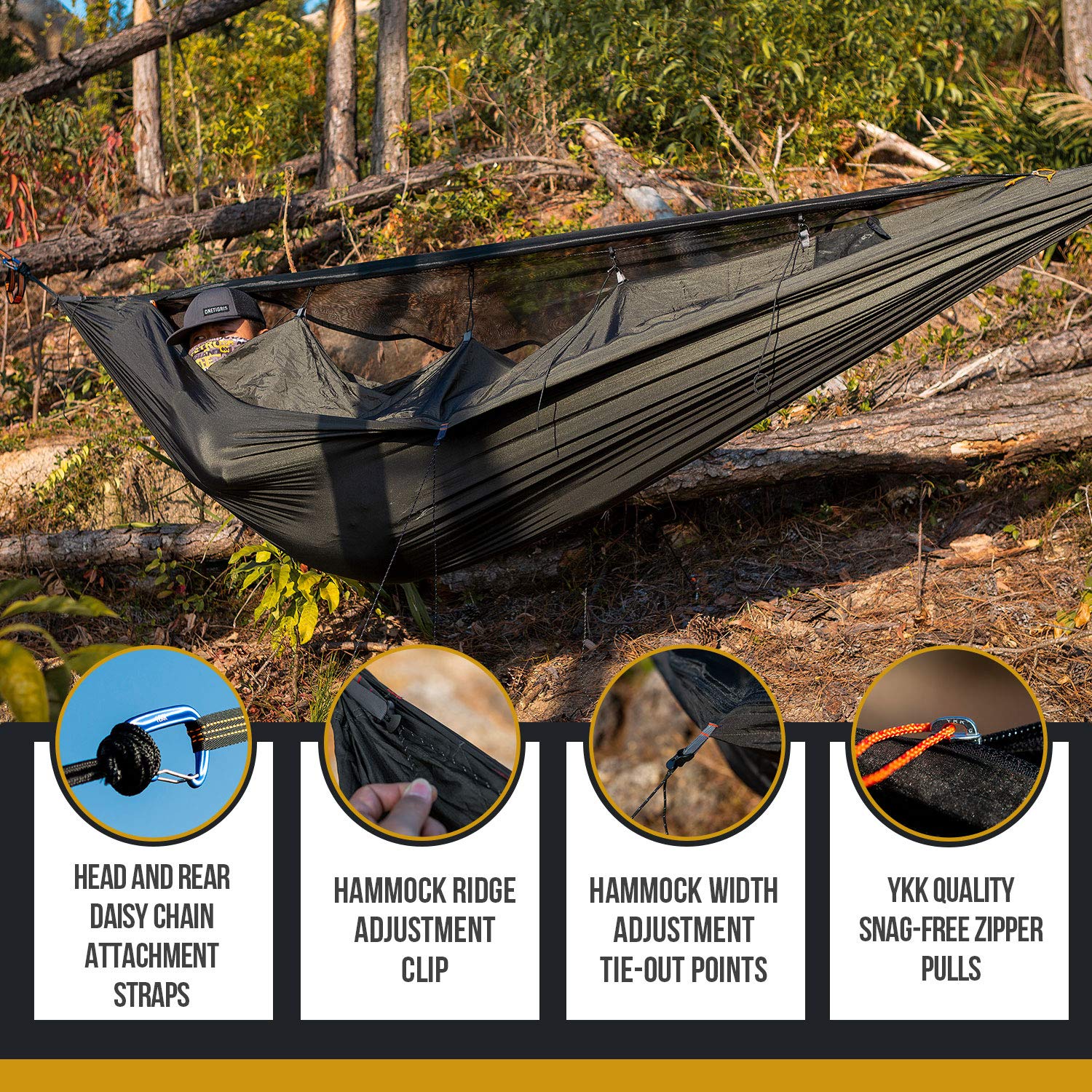 OneTigris KOMPOUND lantern attachment point for easy nighttime visibility