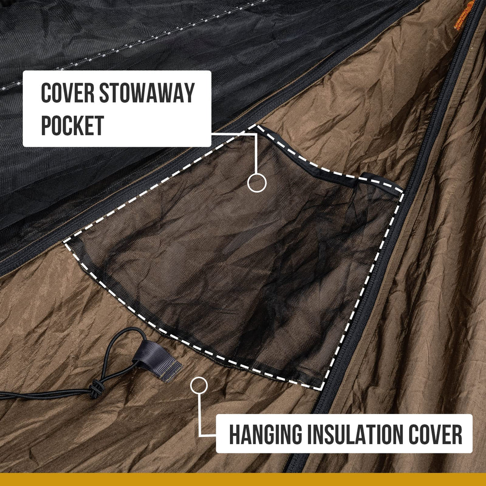 OneTigris KOMPOUND tree-friendly straps setup safely without harming trees.