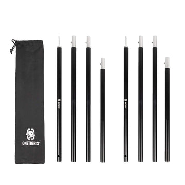 OneTigris lightweight tent poles assembly demonstrates quick setup.