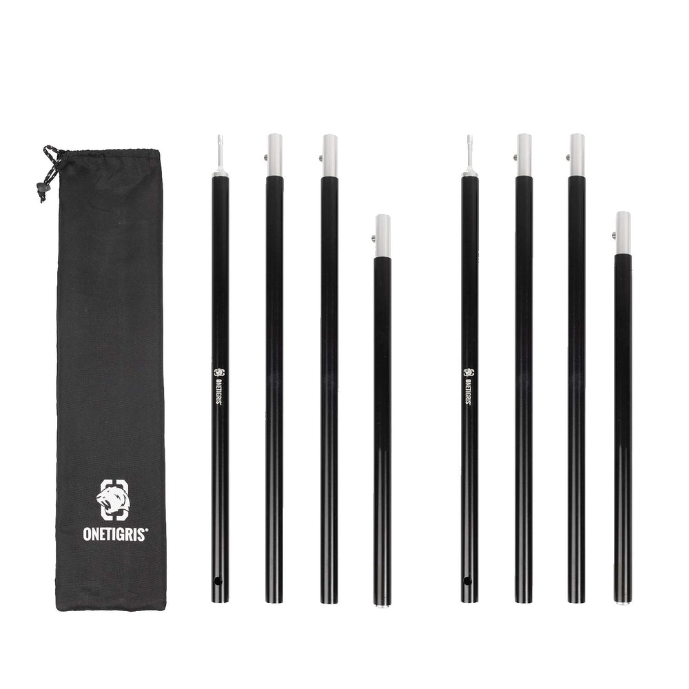 OneTigris lightweight tent poles assembly demonstrates quick setup.