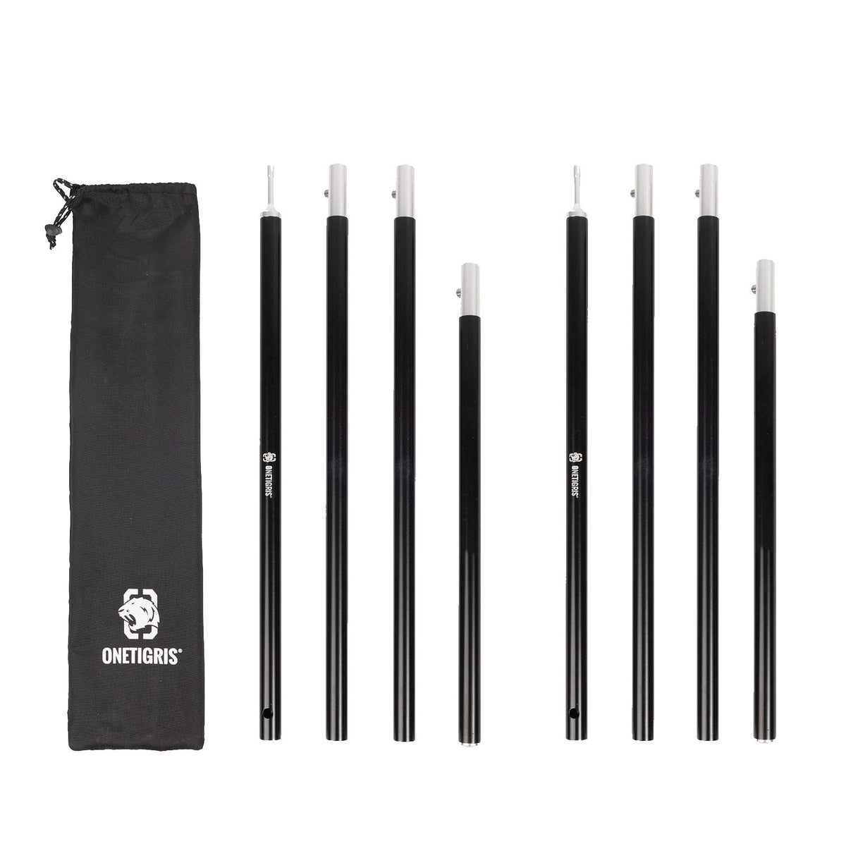 OneTigris lightweight tent poles assembly demonstrates quick setup.