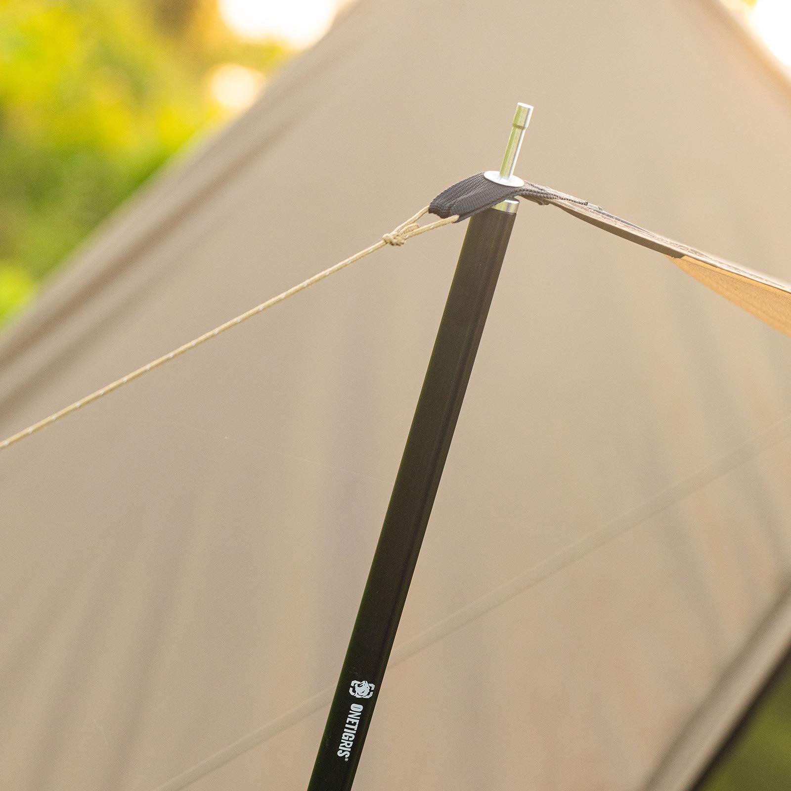 OneTigris lightweight poles compatible with Smokey Hut hot tent setups.