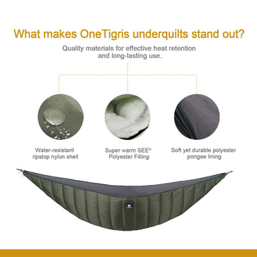 OneTigris Night Protector underquilt warmth shell in use outdoors