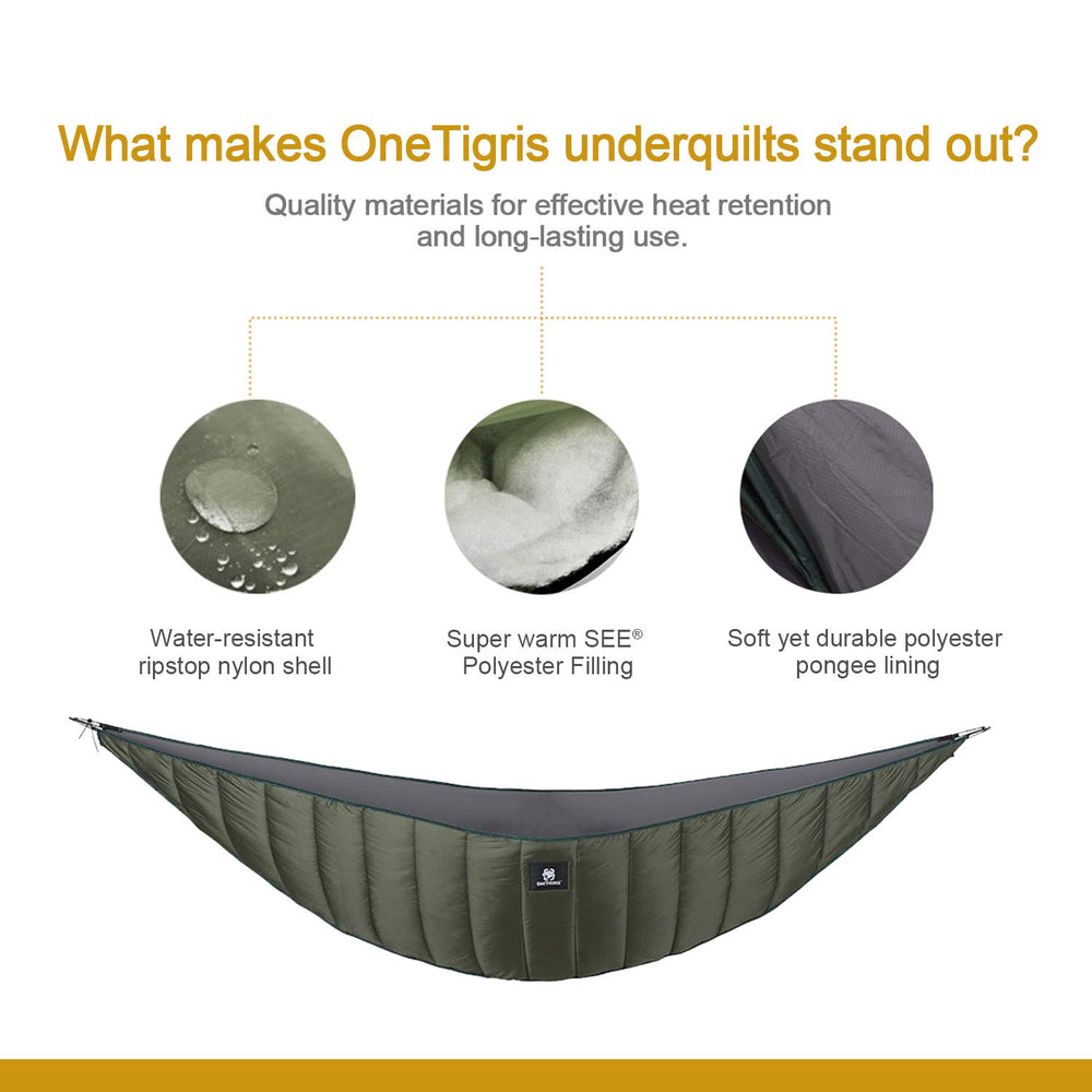 OneTigris Night Protector underquilt warmth shell in use outdoors