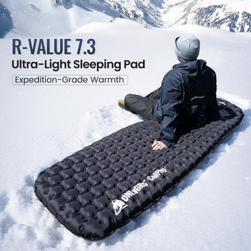 ONETIGRIS Noblejade insulated sleeping pad dual valves enable easy inflation and quick deflation.