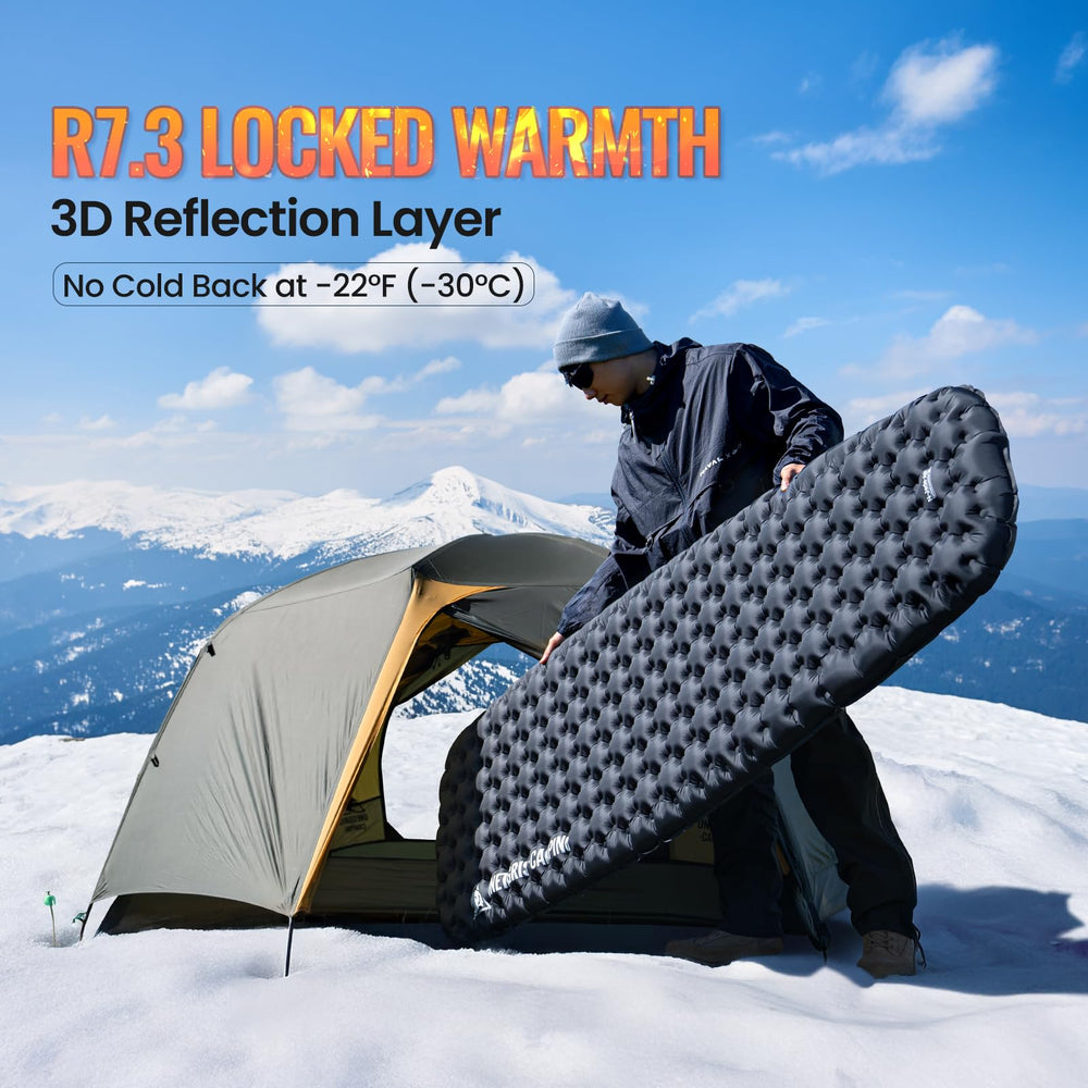 ONETIGRIS Noblejade insulated sleeping pad ergonomic support promotes natural sleeping posture.