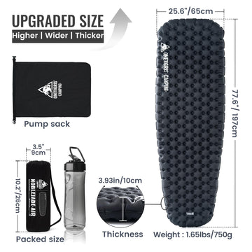 ONETIGRIS Noblejade insulated sleeping pad ergonomic support promotes natural sleeping posture.