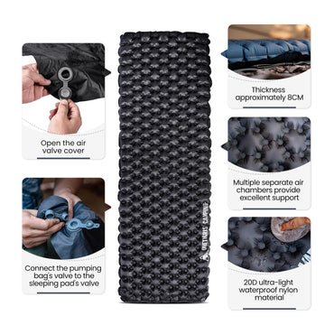 ONETIGRIS Obsidian 5.2 R-value insulation helps stay warm on chilly nights.