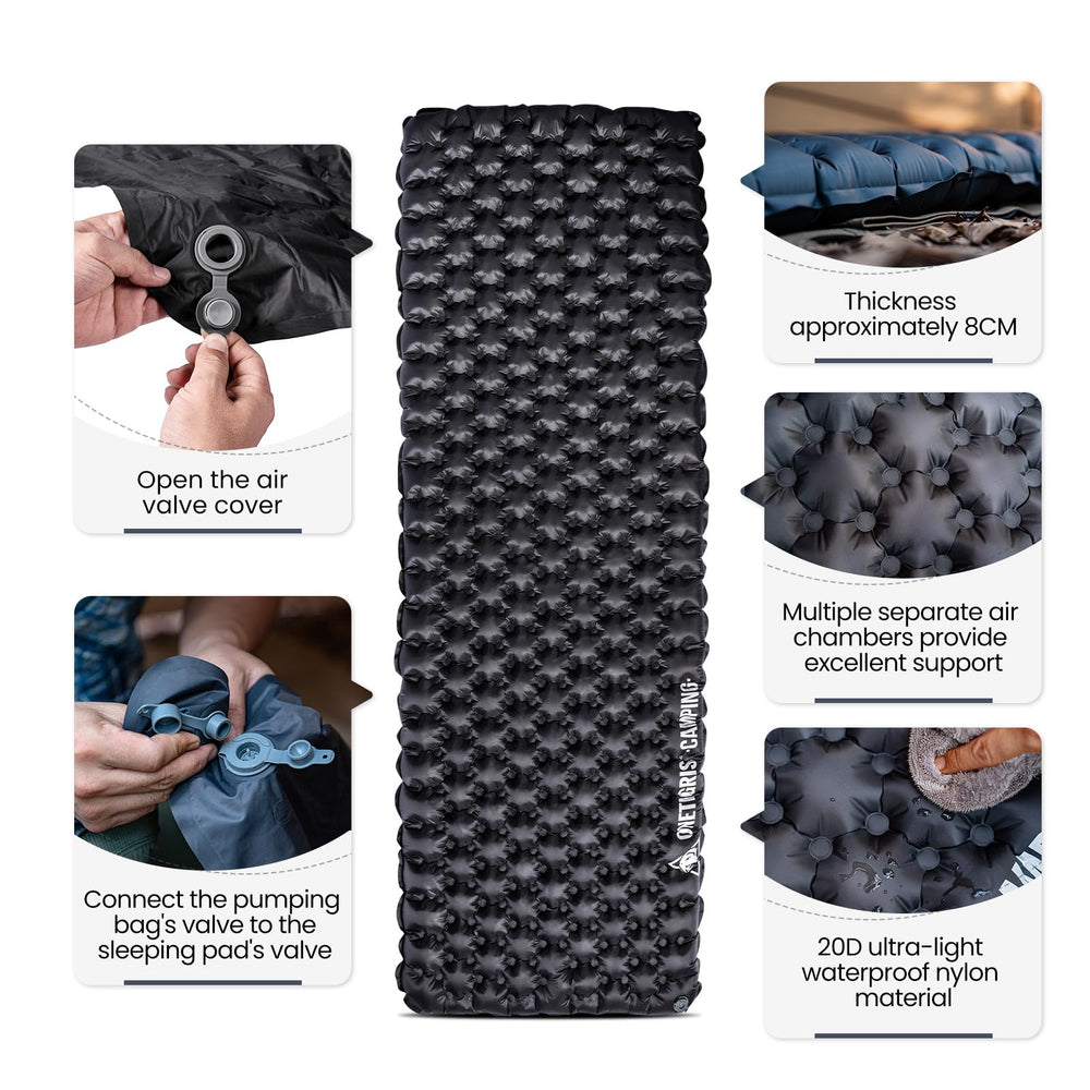 ONETIGRIS Obsidian 5.2 R-value insulation helps stay warm on chilly nights.