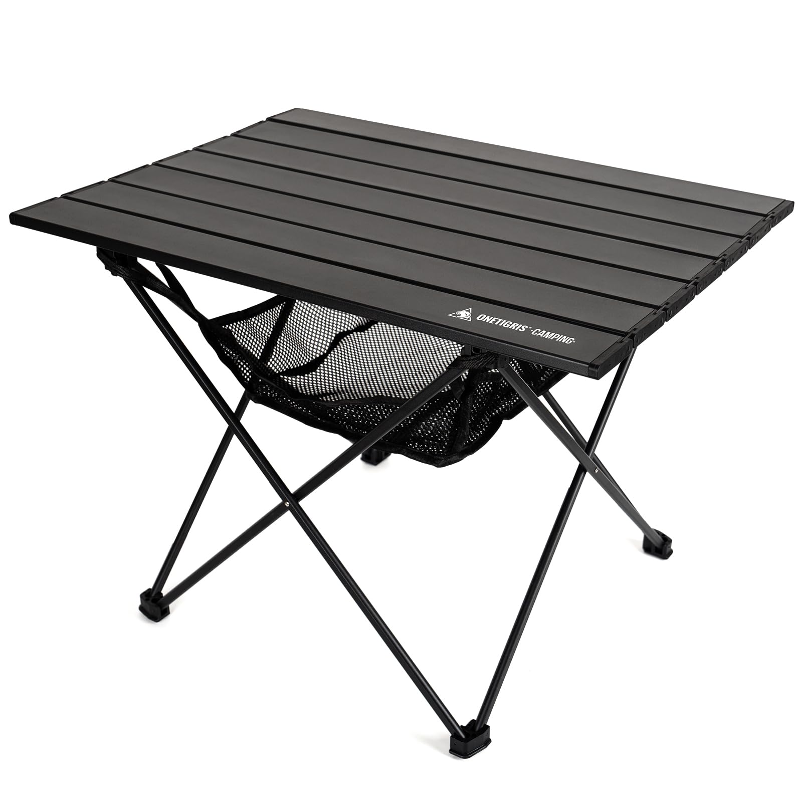 ONETIGRIS portable camping table folded for compact carry and storage.