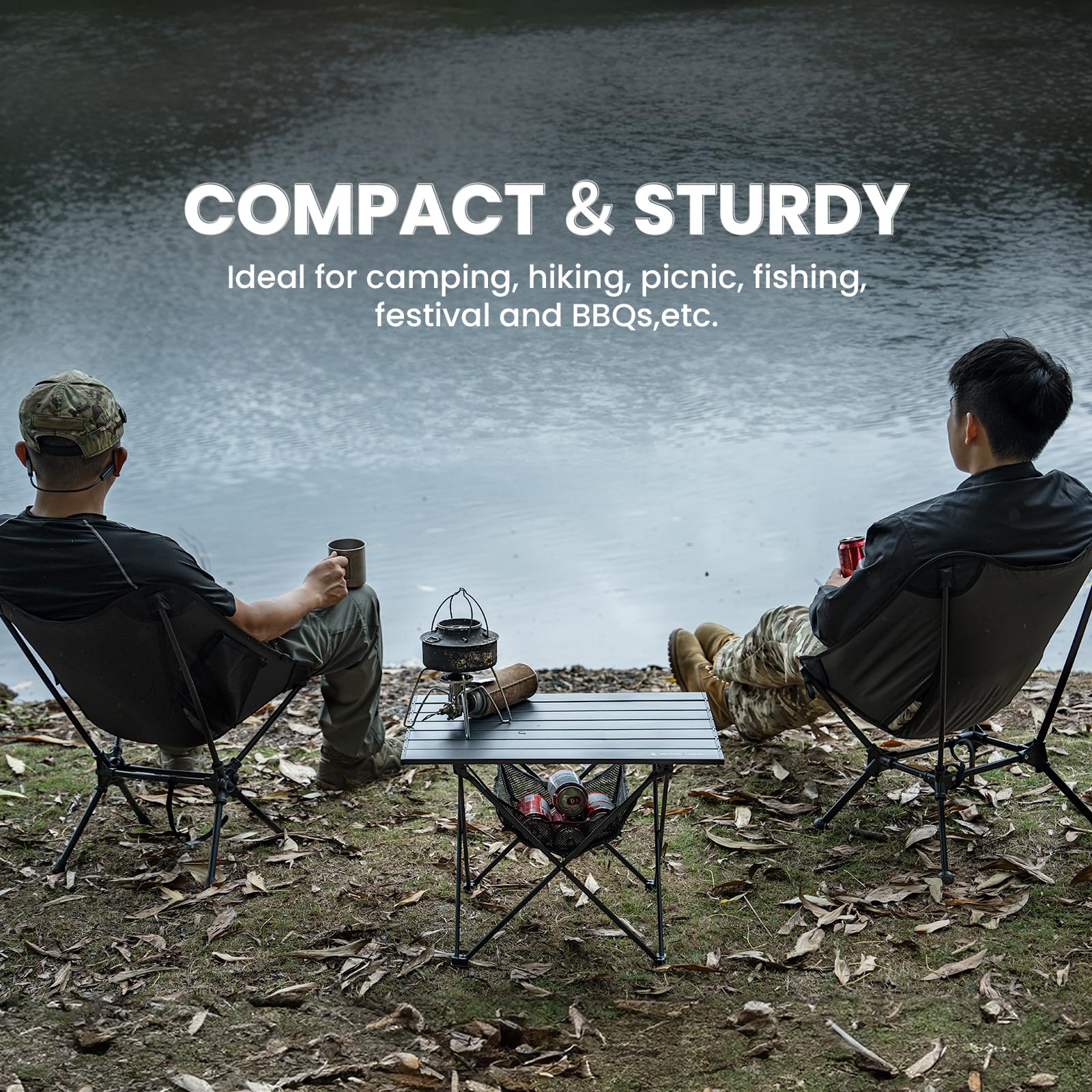 ONETIGRIS portable camping table load capacity reaches 66 pounds for sturdy use.