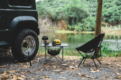 ONETIGRIS portable camping table open frame shows quick setup.
