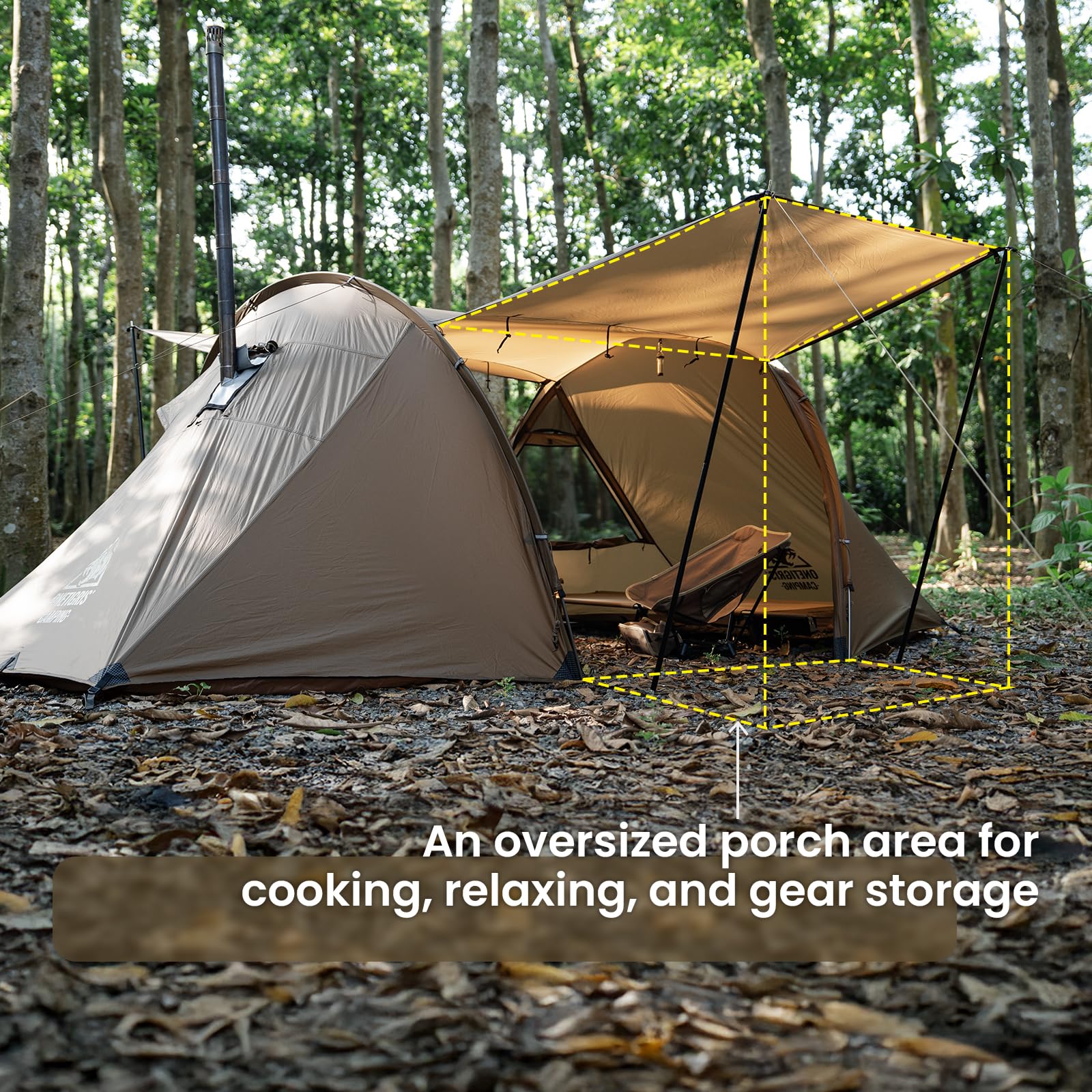 OneTigris Raven Nest easy-pitching design with eight stakes offers quick setup.