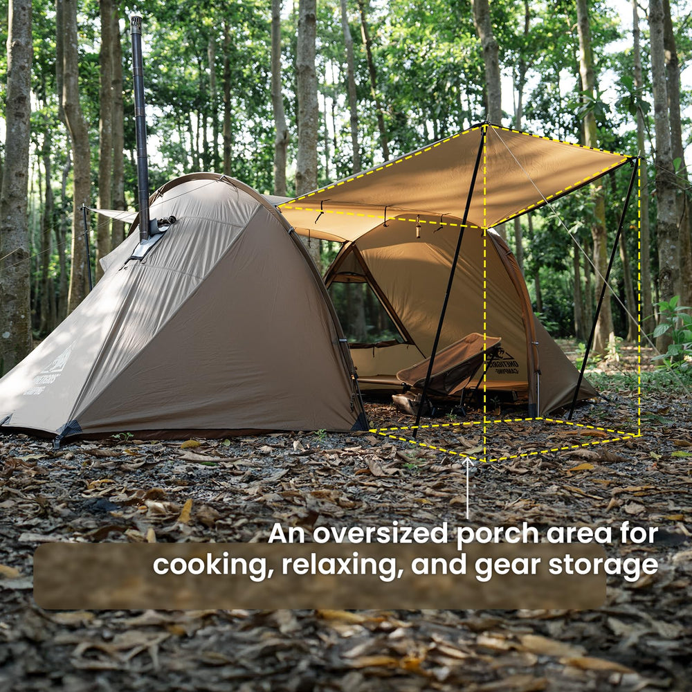 OneTigris Raven Nest easy-pitching design with eight stakes offers quick setup.