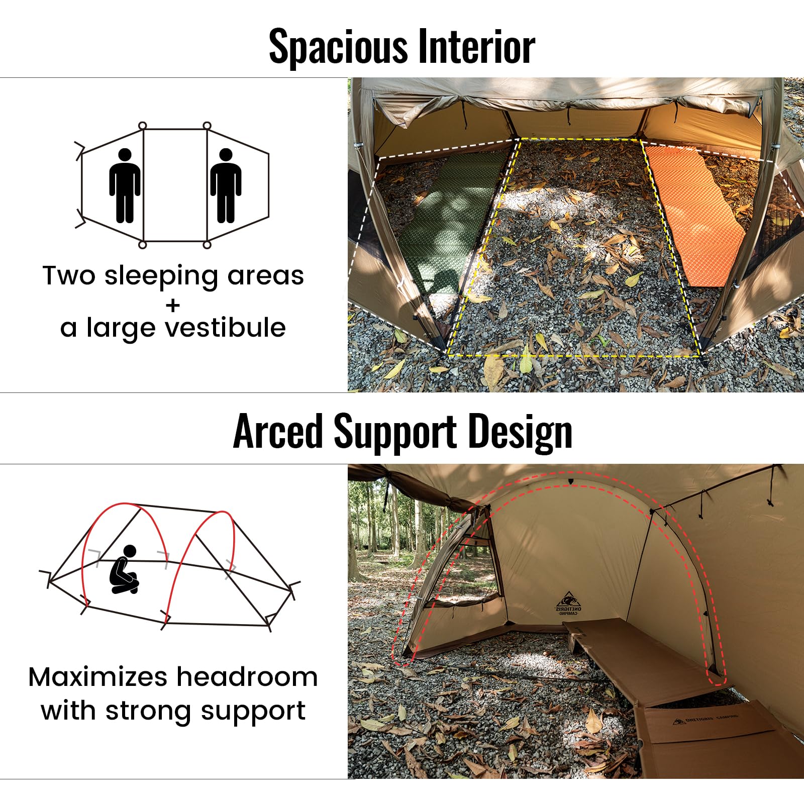 OneTigris Raven Nest stove-inside comfort with generous space for cooking and hot drinks.