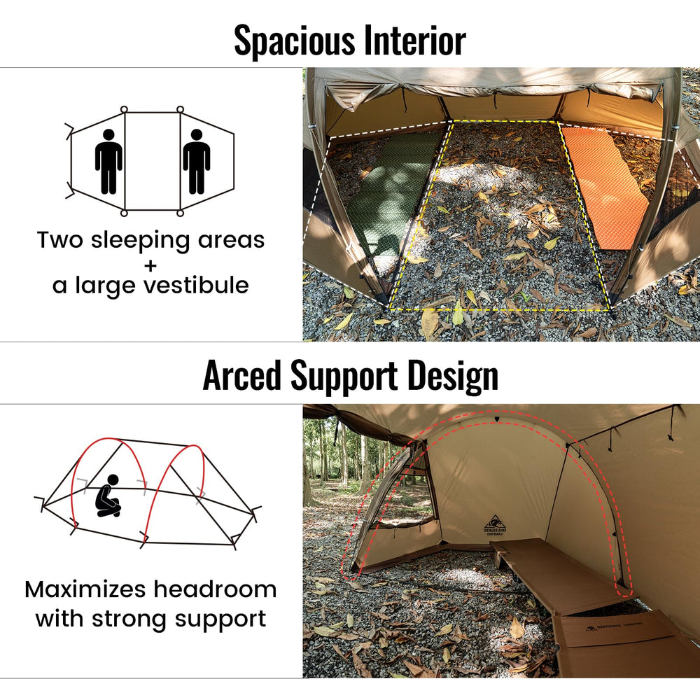 OneTigris Raven Nest stove-inside comfort with generous space for cooking and hot drinks.