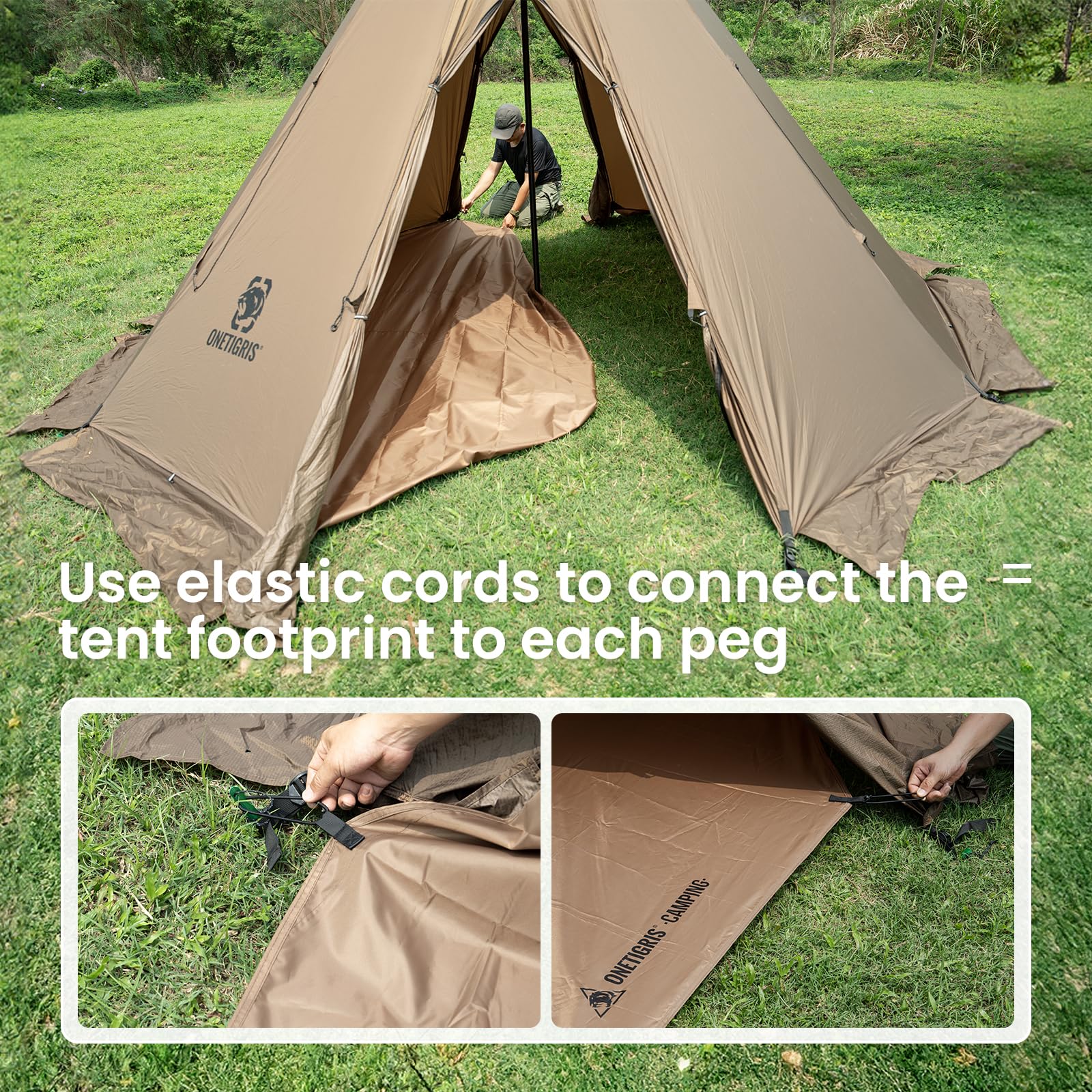 ONETIGRIS Rock Fortress footprint edge-tear-resistance for long-lasting use