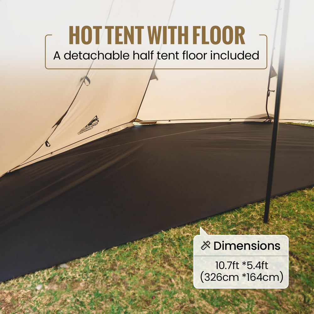 OneTigris Smokey HUT includes tent pole and ultralight stakes.