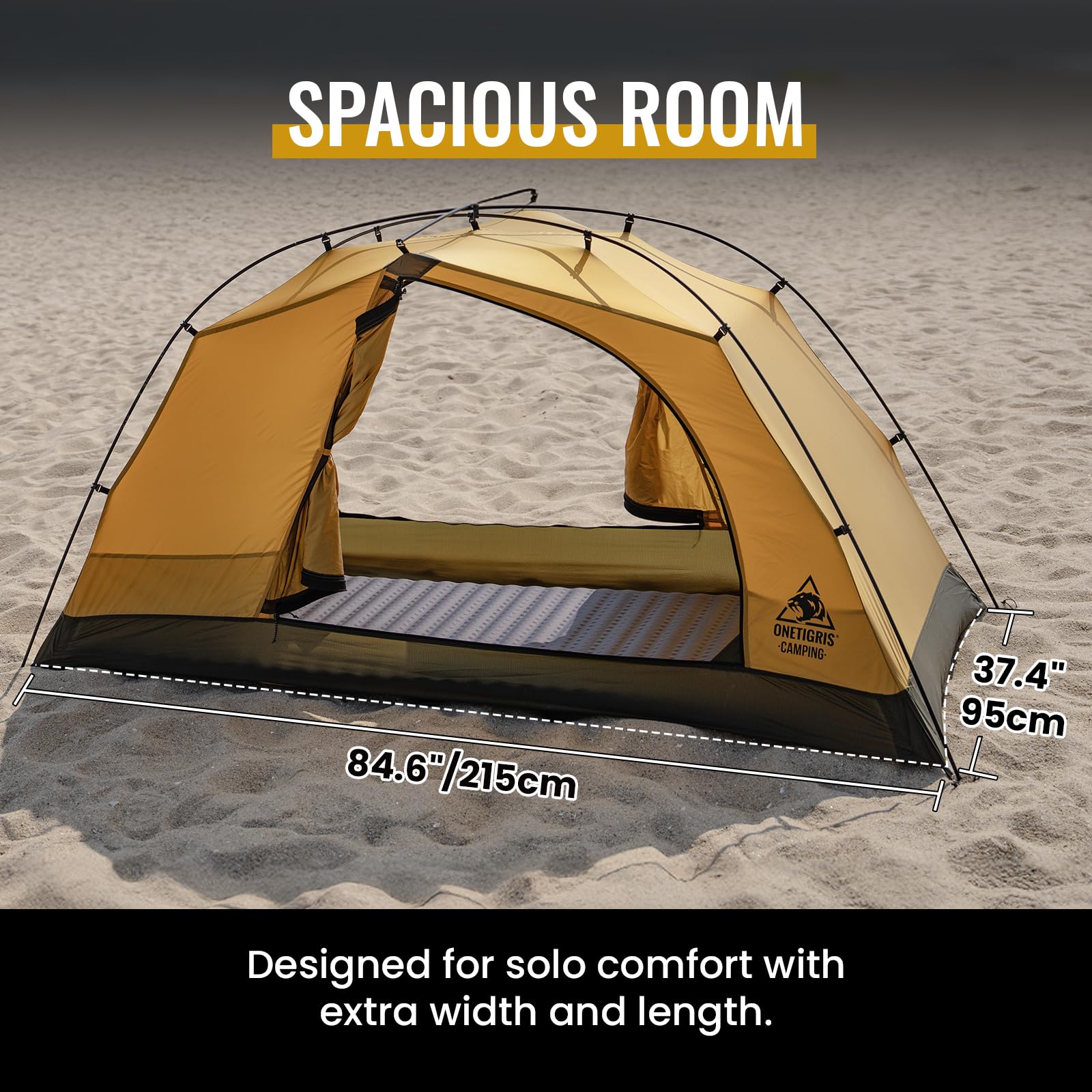 OneTigris Stella interior mesh tent promotes airflow and comfort.