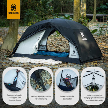 OneTigris Stella included poles, stakes, and guy-lines for complete setup kit