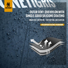 OneTigris Stella 3000mm waterproof rating ready for rain conditions