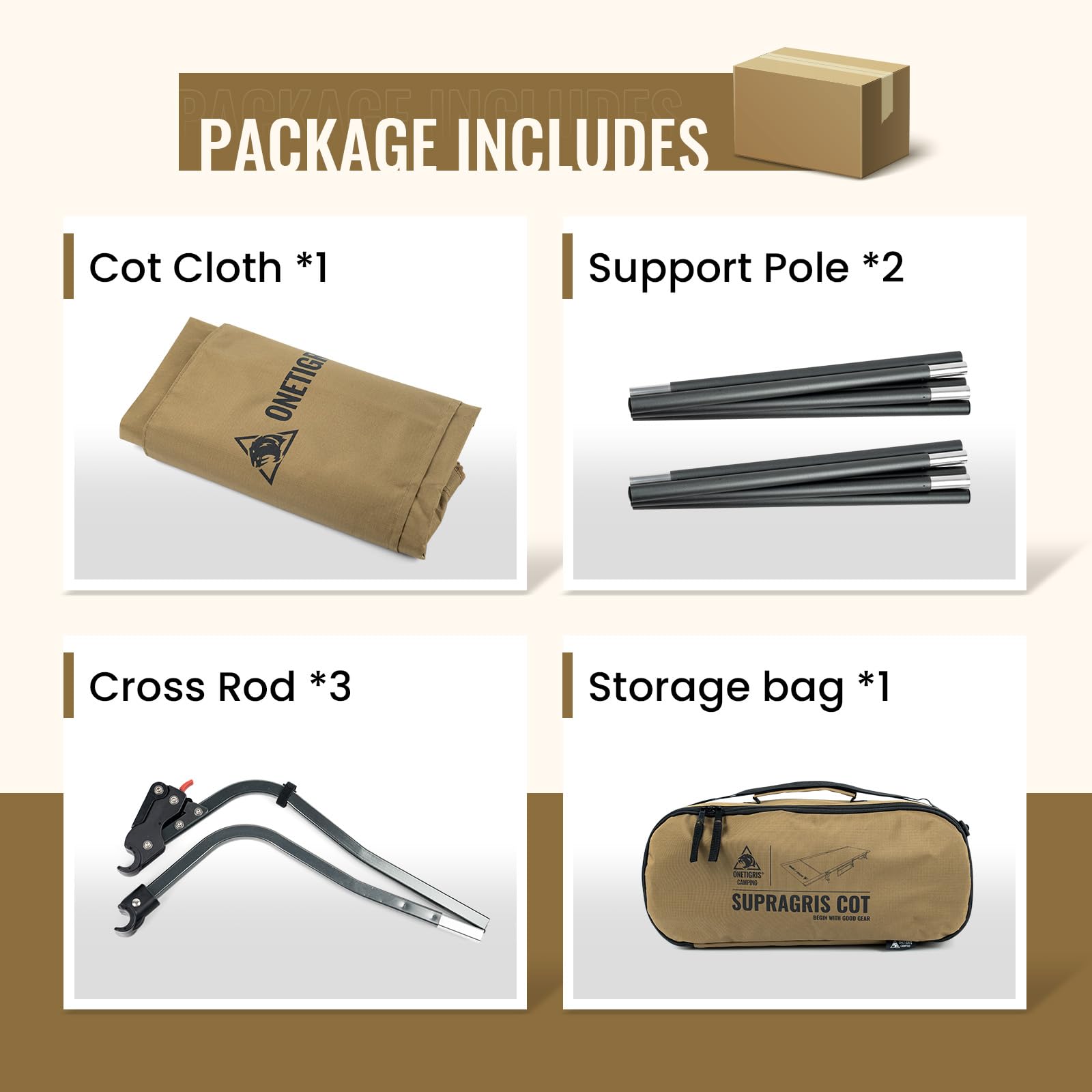 ONETIGRIS SUPRAGRIS cot side pockets keep essentials within reach