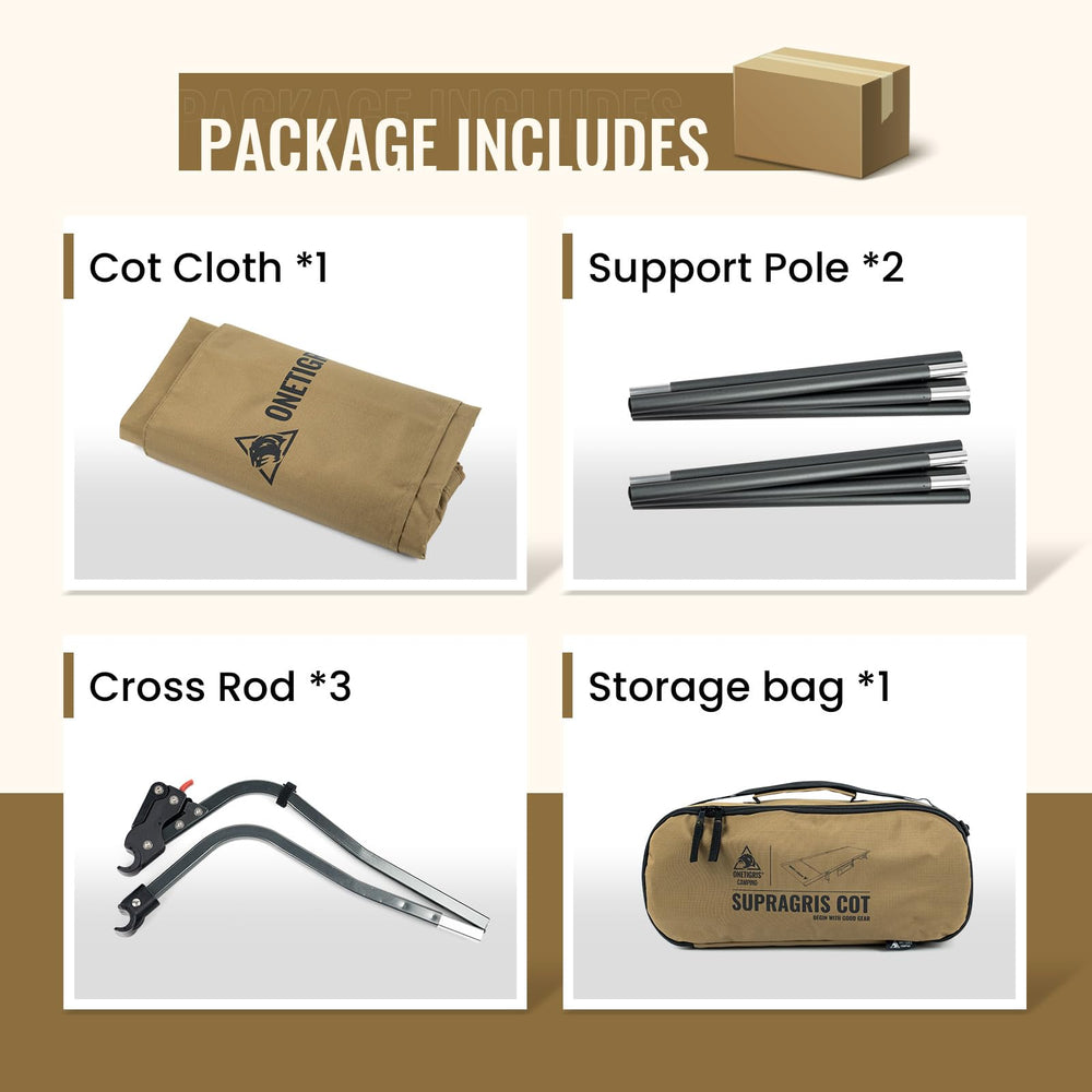ONETIGRIS SUPRAGRIS cot side pockets keep essentials within reach