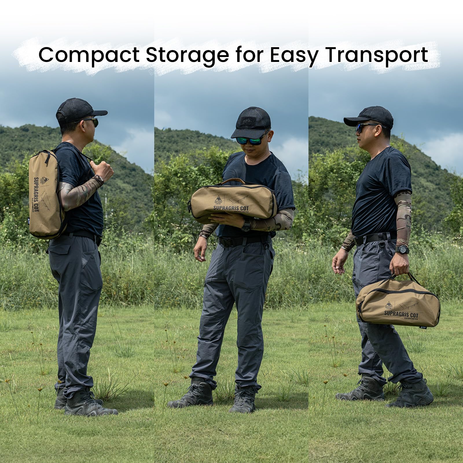 ONETIGRIS SUPRAGRIS cot included stuff sack for compact storage and travel