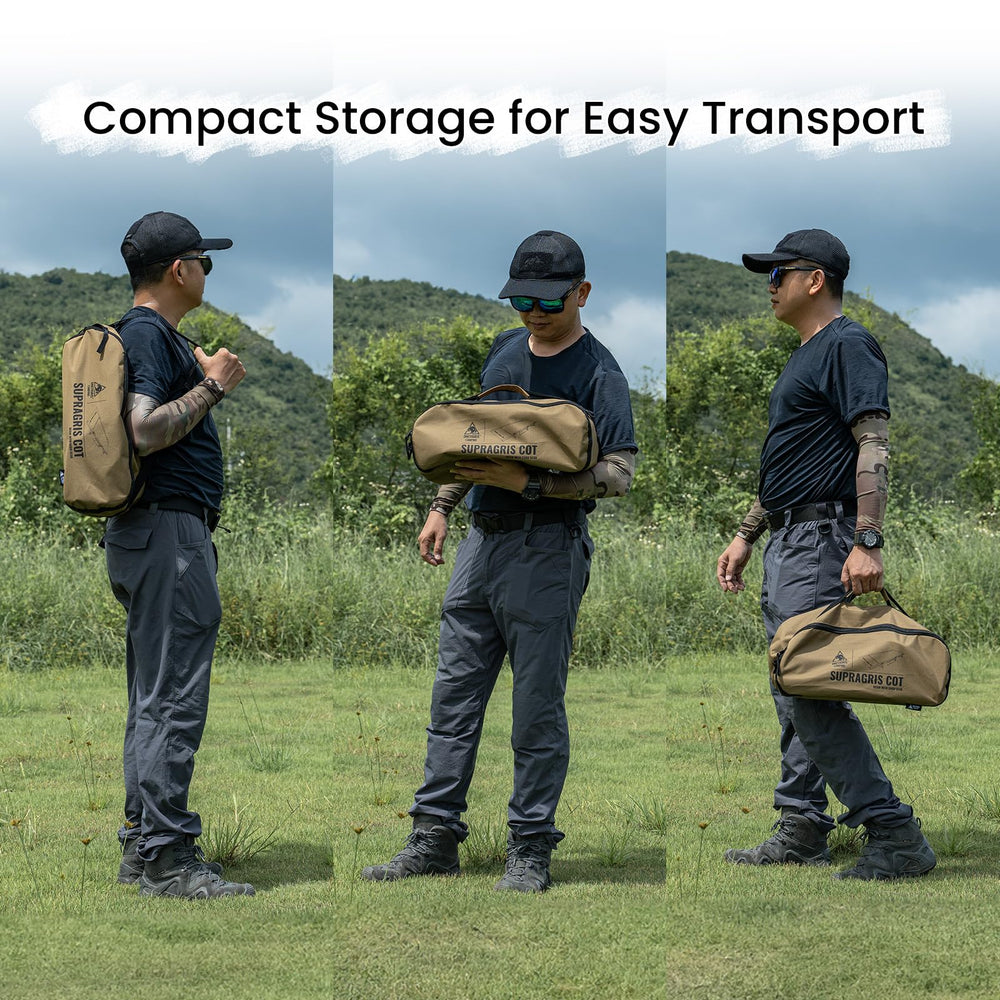 ONETIGRIS SUPRAGRIS cot included stuff sack for compact storage and travel