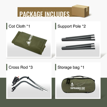 ONETIGRIS SUPRAGRIS folded dimensions illustrate compact packing for travel.