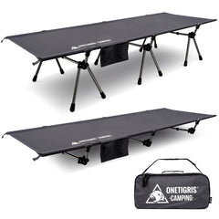 ONETIGRIS Supranubis camping cot setup enables quick outdoor rest.