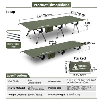 ONETIGRIS Supranubis cot height options support versatile ground surfaces
