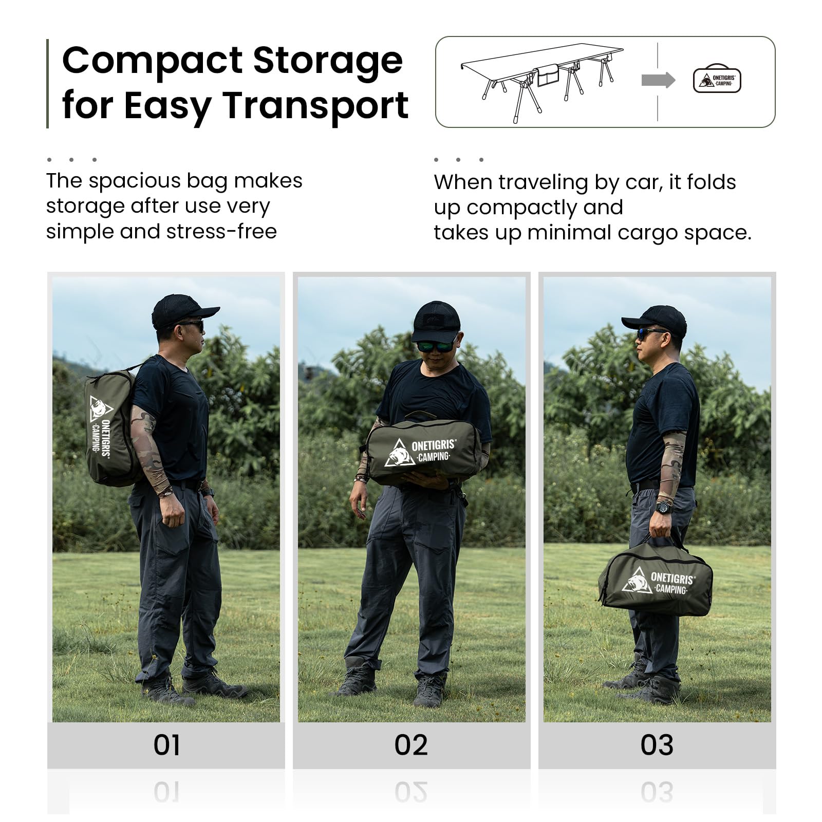 ONETIGRIS Supranubis cot storage net keeps clothes and gear organized