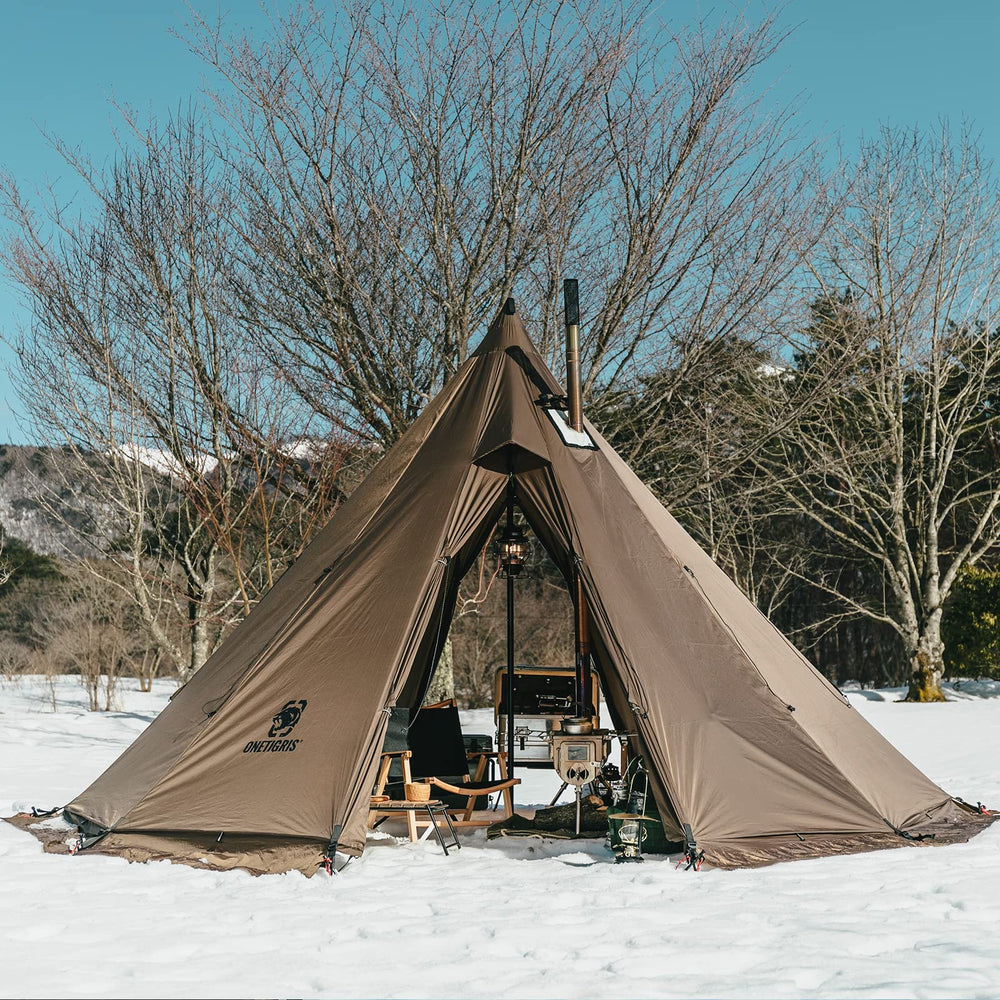 OneTigris teepee tent diameter 12.4 feet symbolizing ample family space.
