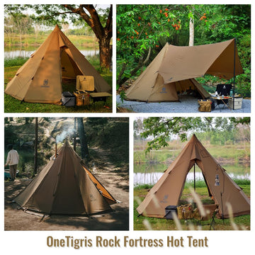 OneTigris teepee tent folded size 22.8 inches for portable camping trips.